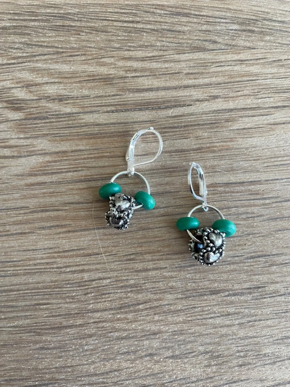 HAND CRAFTED TURQUOISE & SILVER DROP EARRINGS Tiny Festival-Ready Boho